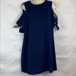 After Market Navy cold shoulder dress